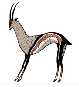 Creative Modern Animal Antelope Illustration Sticker
