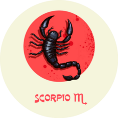 Creative Red Astrological Sign Scorpio Sticker
