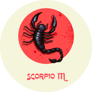 Creative Red Astrological Sign Scorpio Sticker