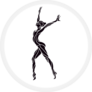 Creative Silhouette Of Gymnastic Girl Sticker