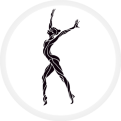Creative Silhouette Of Gymnastic Girl Sticker