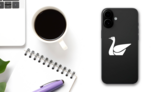 Creative Swan Sticker on a Phone (New) example