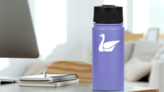 Creative Swan Sticker on a Water Bottle (New) example