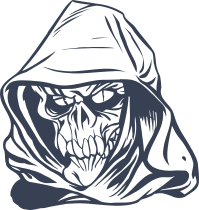 Creepy Hooded Grim Reaper Sticker