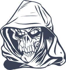 Creepy Hooded Grim Reaper Sticker