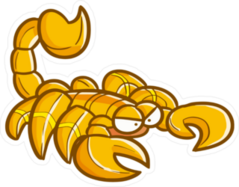 Creepy Yellow Scorpion Sticker