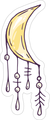 Crescent Moon Charm Boho Sticker
