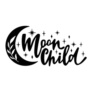 Crescent Moon Child Floral Sticker