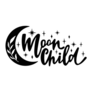 Crescent Moon Child Floral Sticker