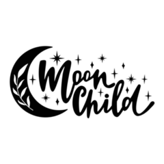 Crescent Moon Child Floral Sticker