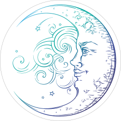 Crescent Moon in the Wind Sticker