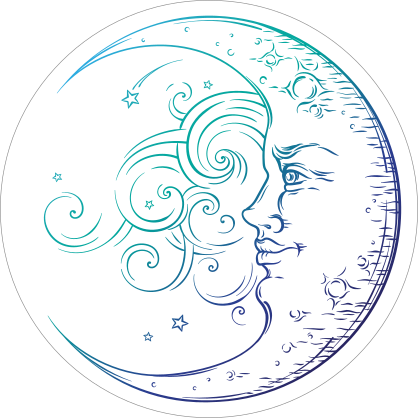 Crescent Moon in the Wind Sticker