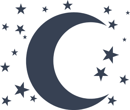 Cresent Moon And Stars Sticker