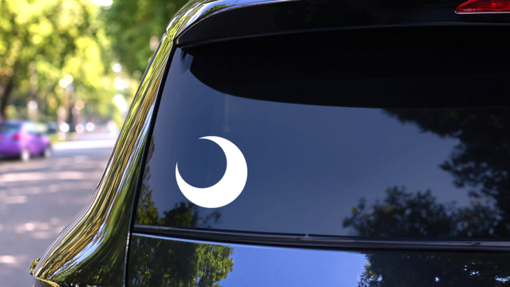 Cresent Moon Sticker on a Rear Car Window (New) example