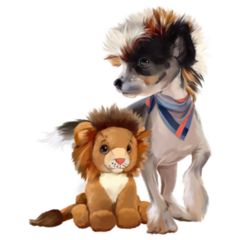 Crested Puppy & Toy Sticker