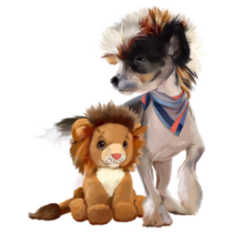 Crested Puppy & Toy Sticker