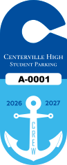 Crew Rowing Team Oval School Hang Tag Parking Permit