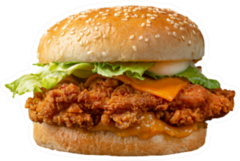Crispy Cheesy Chicken Patty Burger Sticker