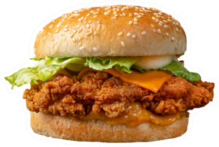 Crispy Cheesy Chicken Patty Burger Sticker