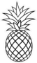 Criss Crossed Pineapple Outline Sticker