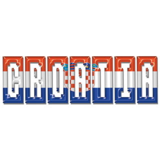 Croatia Block Lettering Flag Sticker