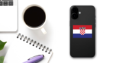 Croatia Country Flag Sticker on a Phone (New) example