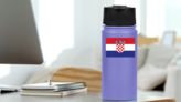 Croatia Country Flag Sticker on a Water Bottle (New) example