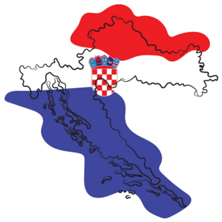 Croatia Country Map Abstract Sticker