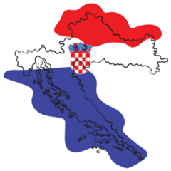 Croatia Country Map Abstract Sticker