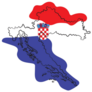 Croatia Country Map Abstract Sticker