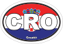 Croatia Cro Flag Oval Sticker