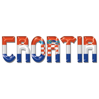 Croatia Flag Lettering Font Sticker