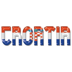 Croatia Flag Lettering Font Sticker