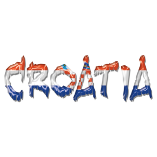 Croatia Flag Text Sticker