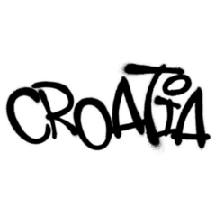 Croatia Font Graffiti Sticker