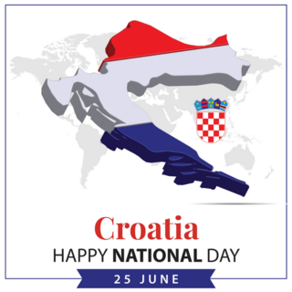 Croatia Happy National Day Sticker