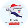 Croatia Independence Day Map Sticker