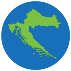 Croatia Map Blue Circle Sticker