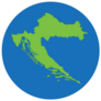 Croatia Map Blue Circle Sticker