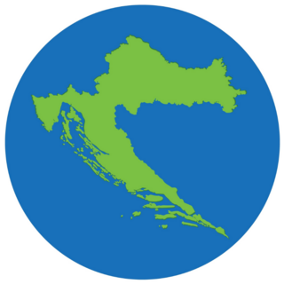 Croatia Map Blue Circle Sticker