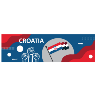 Croatia National Day Banner Sticker