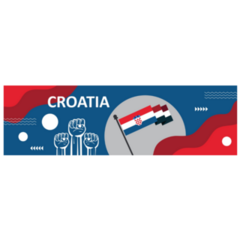 Croatia National Day Banner Sticker