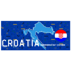 Croatia National Day Banner Sticker