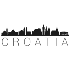 Croatia Skyline Silhouette City Sticker
