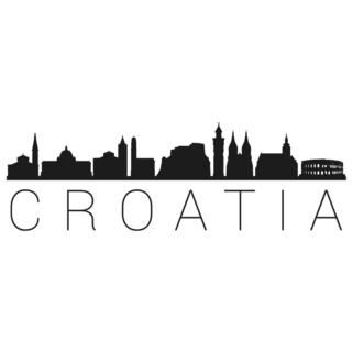 Croatia Skyline Silhouette City Sticker