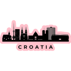 Croatia Skyline Travel Sticker