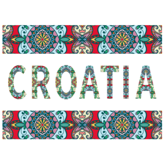 Croatia Tribal Ethnic Lettering Sticker