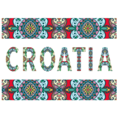 Croatia Tribal Ethnic Lettering Sticker