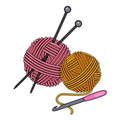 Crochet Hook, Knitting Needles And Threads Sticker