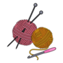 Crochet Hook, Knitting Needles And Threads Sticker
